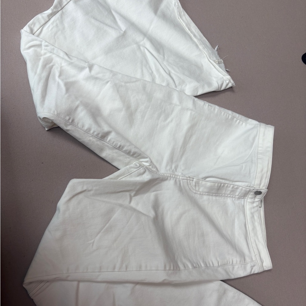 Free People Cream Denim Pants